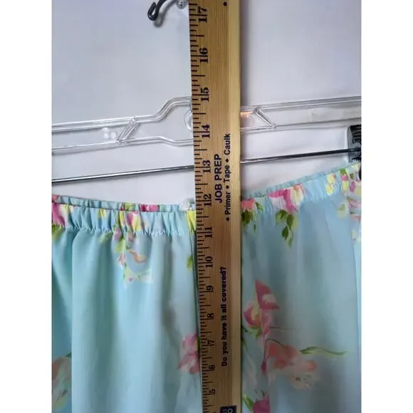 Oscar De La Renta Pink Label Women's Size Med Blue Floral Print Lounge Set - Picture 9 of 14